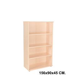Armario sin puertas rocada store, 156x90x45 cm. 3 estantes, haya / haya