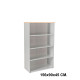 Armario sin puertas rocada store, 156x90x45 cm. 3 estantes, haya / aluminio