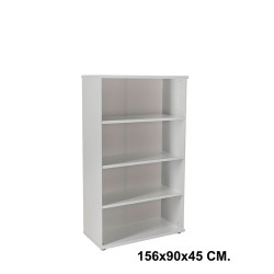Armario sin puertas rocada store, 156x90x45 cm. 3 estantes, gris / aluminio