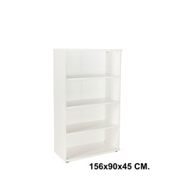 Armario sin puertas rocada store, 156x90x45 cm. 3 estantes, blanco / blanco