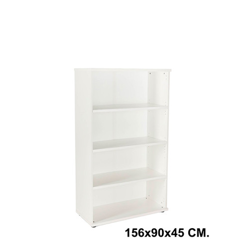 Armario sin puertas rocada store, 156x90x45 cm. 3 estantes, blanco / blanco