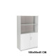 Armario con puertas bajas rocada store, 156x90x45 cm. 2 estantes, blanco / aluminio