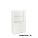 Armario con puertas bajas rocada store, 156x90x45 cm. 2 estantes, blanco / blanco