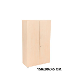 Armario con puertas rocada store, 156x90x45 cm. 3 estantes, haya / haya