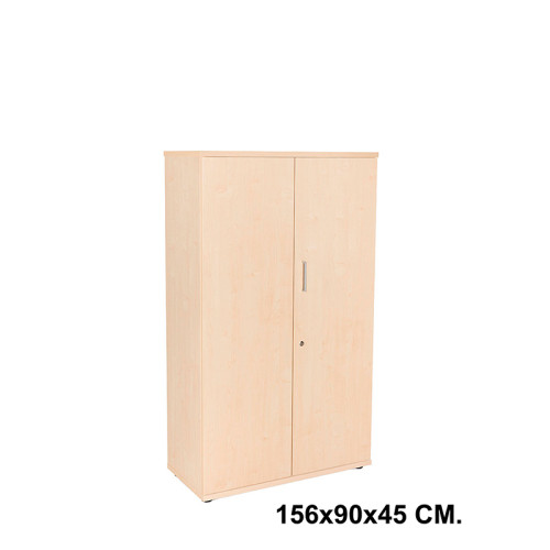 Armario con puertas rocada store, 156x90x45 cm. 3 estantes, haya / haya