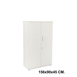 Armario con puertas rocada store, 156x90x45 cm. 3 estantes, blanco / blanco