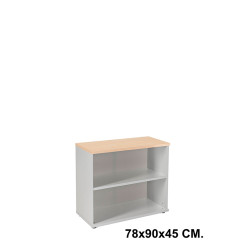 Armario sin puertas rocada store, 78x90x45 cm. 2 estantes, haya / aluminio