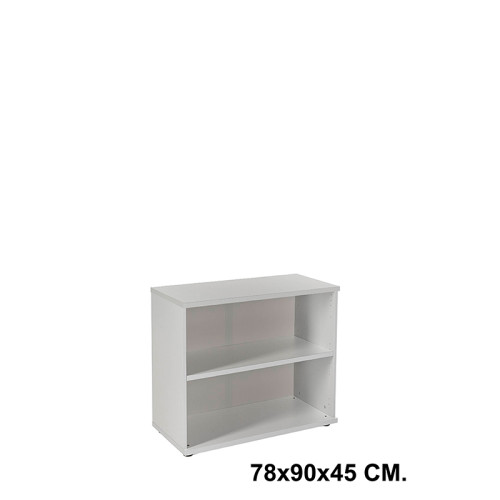 Armario sin puertas rocada store, 78x90x45 cm. 2 estantes, gris / aluminio