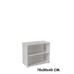 Armario sin puertas rocada store, 78x90x45 cm. 2 estantes, blanco / aluminio