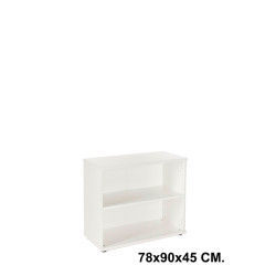 Armario sin puertas rocada store, 78x90x45 cm. 2 estantes, blanco / blanco
