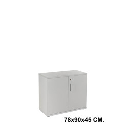 Armario con puertas rocada store, 78x90x45 cm. 2 estantes, gris / aluminio