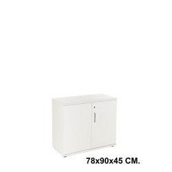 Armario con puertas rocada store, 78x90x45 cm. 2 estantes, blanco / blanco