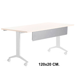 Faldón para mesa de oficina abatible rocada rotation, 160x80x72 cm. 120x20 cm. aluminio