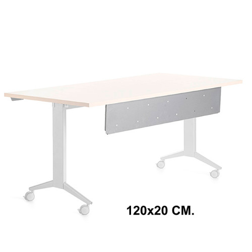 Faldón para mesa de oficina abatible rocada rotation, 160x80x72 cm. 120x20 cm. aluminio
