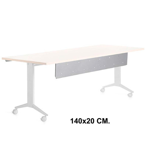 Faldón para mesa de oficina abatible rocada rotation, 180x80x72 cm. 140x20 cm. aluminio