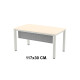Faldón para mesa de oficina rocada executive, 140x80x72 cm. 117x30 cm. aluminio
