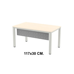 Faldón para mesa de oficina rocada executive, 140x80x72 cm. 117x30 cm. aluminio