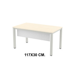 Faldón para mesa de oficina rocada executive, 140x80x72 cm. 117x30 cm. blanco