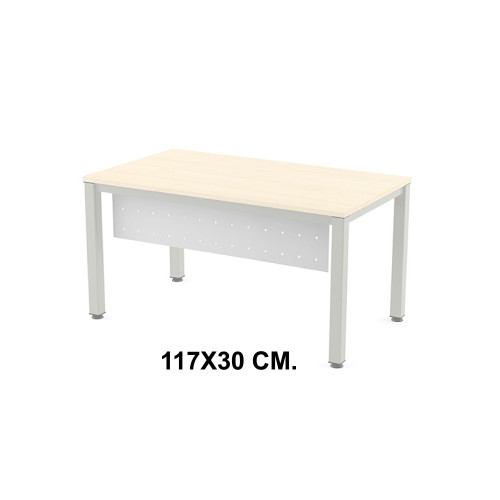 Faldón para mesa de oficina rocada executive, 140x80x72 cm. 117x30 cm. blanco
