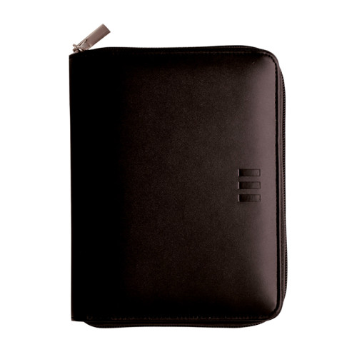 Agenda finocam open cremallera clan 500, semana vista vertical, 117x181 mm. negro
