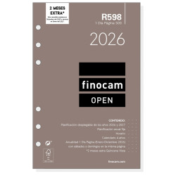 Recambio agenda finocam open 500, 117x181 mm. día página