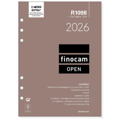 Recambio agenda finocam open 1000, 155x215 mm. día página