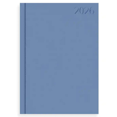 Agenda liderpapel corfu, din a5, día página, tapa forrada símil piel, azul claro 2026