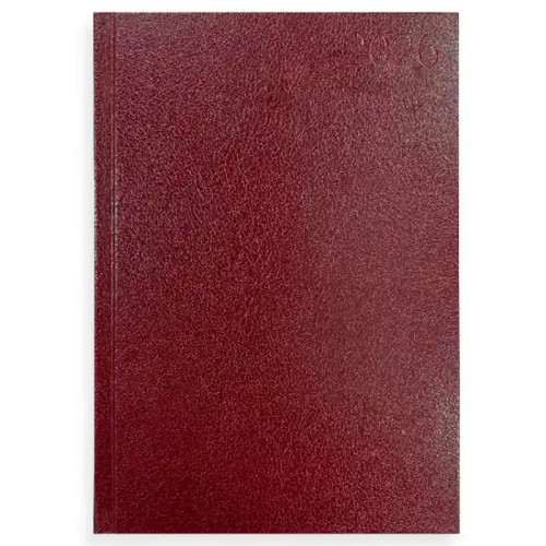 Agenda liderpapel corfu, din a5, día página, tapa forrada símil piel, rojo 2026