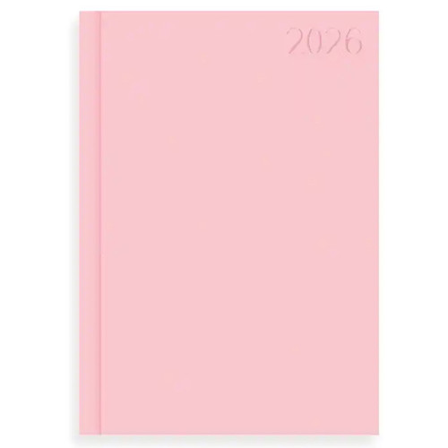 Agenda liderpapel corfu, din a5, día página, tapa forrada símil piel, rosa 2026