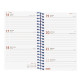 Agenda espiral finocam year e3, 79x127 mm. semana vista horizontal, tapas de polipropileno traslúcido, azul