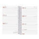 Agenda espiral finocam year e3, 79x127 mm. semana vista horizontal, tapas de polipropileno traslúcido, rojo