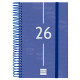 Agenda espiral finocam year e5, 117x181 mm. día página, tapas de polipropileno traslúcido, azul