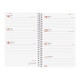 Agenda espiral finocam year e5, 117x181 mm. semana vista horizontal, tapas de polipropileno traslúcido, rojo