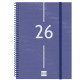 Agenda espiral finocam year e10, 155x212 mm. semana vista horizontal, tapas de polipropileno traslúcido, azul