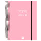 Agenda espiral finocam opaque e10, 155x212 mm. día página, tapas de polipropileno opaco, rosa