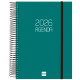Agenda espiral finocam opaque e10, 155x212 mm. día página, tapas de polipropileno opaco, verde