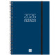 Agenda espiral finocam opaque e10, 155x212 mm. semana vista horizontal, tapas de polipropileno opaco, azul