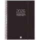 Agenda espiral finocam opaque e40, 210x297 mm. día página, tapas de polipropileno opaco, negro