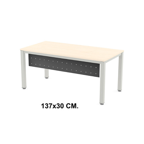 Faldón para mesa de oficina rocada executive, 160x80x72 cm. 137x30 cm. antracita