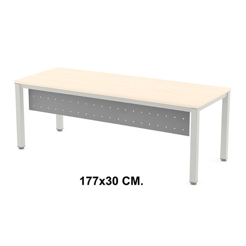 Faldón para mesa de oficina rocada executive, 200x80x72 cm. 177x30 cm. aluminio