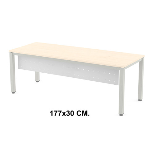 Faldón para mesa de oficina rocada executive, 200x80x72 cm. 177x30 cm. blanco