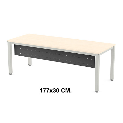 Faldón para mesa de oficina rocada executive, 200x80x72 cm. 177x30 cm. antracita
