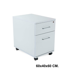 Buck móvil rocada store, 60x40x60 cm. 1 cajón + 1 cajón archivo, gris / gris