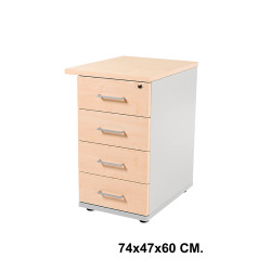 Buck rocada store, 74x47x60 cm. 4 cajones, gris / haya