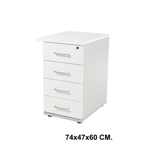 Buck rocada store, 74x47x60 cm. 4 cajones, gris / blanco