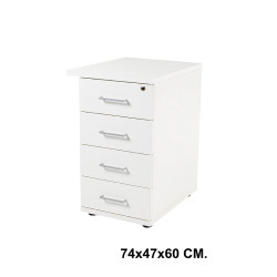 Buck rocada store, 74x47x60 cm. 4 cajones, blanco / blanco