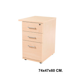 Buck rocada store, 74x47x60 cm. 2 cajones + 1 cajón archivo, haya / haya