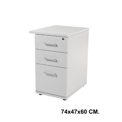 Buck rocada store, 74x47x60 cm. 2 cajones + 1 cajón archivo, gris / gris