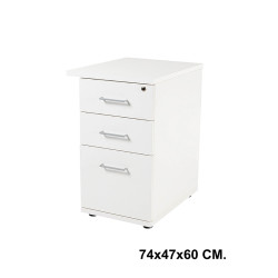 Buck rocada store, 74x47x60 cm. 2 cajones + 1 cajón archivo, blanco / blanco