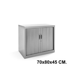 Armario metálico de persiana rocada store, 70x80x45 cm. 1 estante, gris / gris